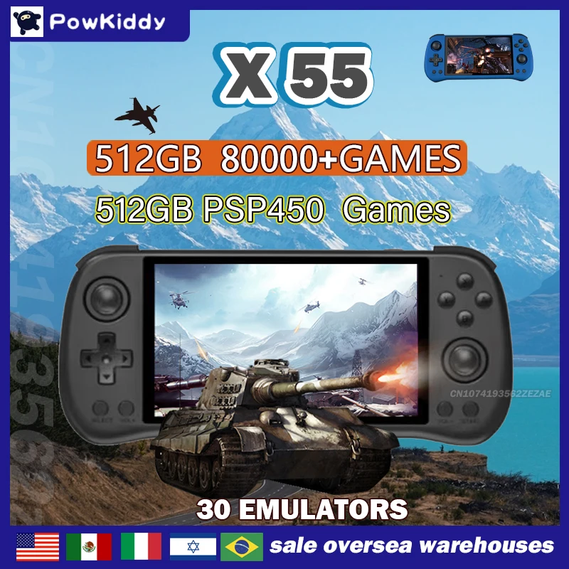 Retro Gaming Hub - 80000 Games 512G POWKIDDY X55 5.5