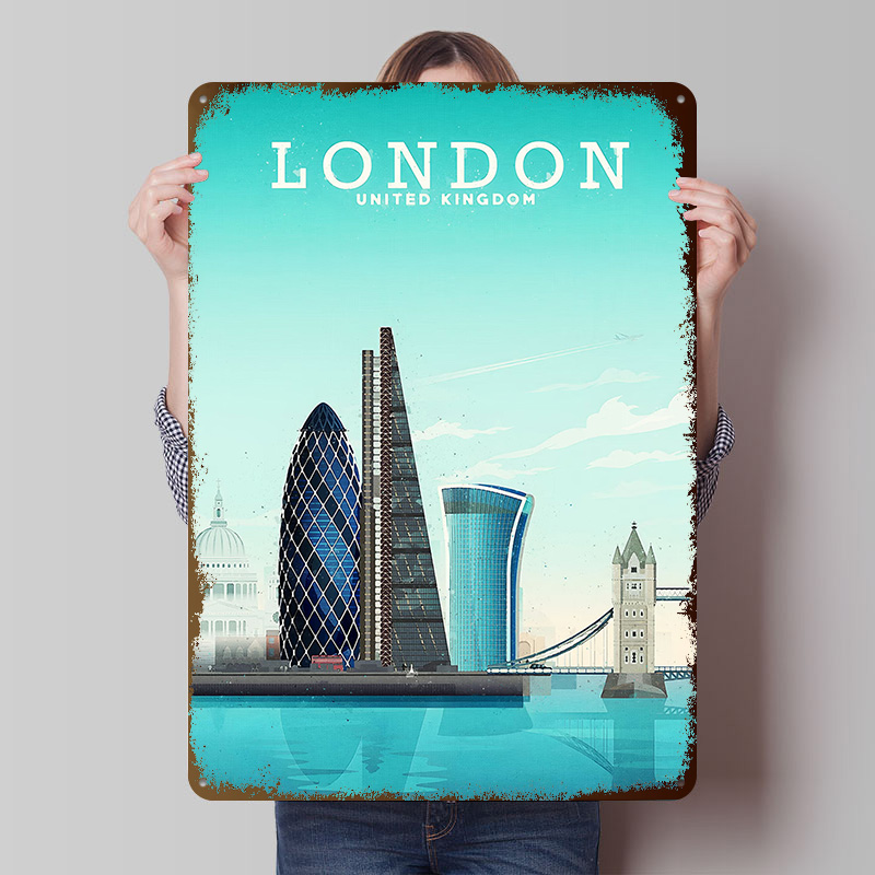 Retro Gaming In London - Londen Reis Metalen Poster Aangepaste Wanddecoratie