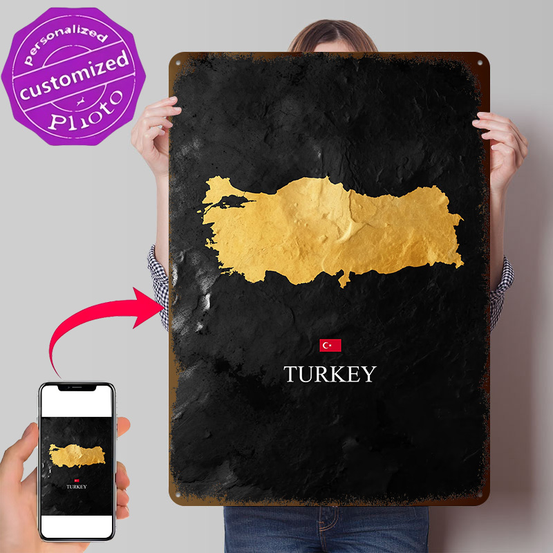 Gouden Turkije kaart op zwarte - Background Retro Gaming recensie en prijs