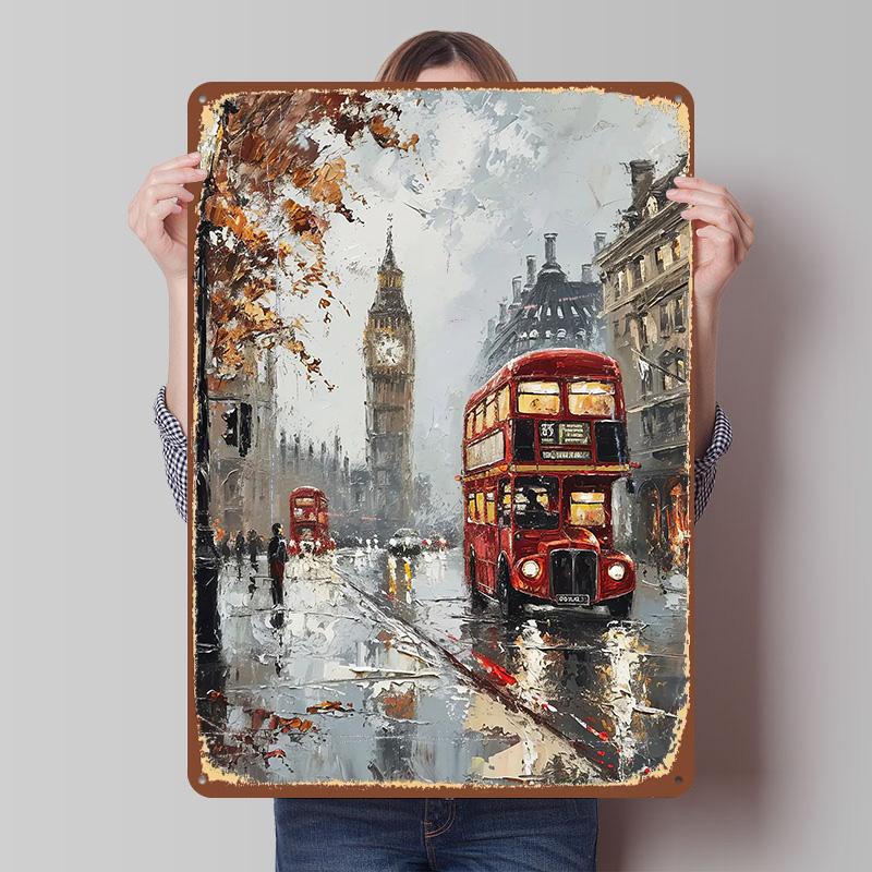 London Bus Charm Metal Poster  - Retro Gaming In London recensie en prijs